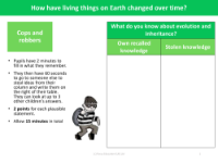 Cops and robbers - What do you know about evolution and inheritance? - worksheet