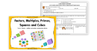 Factors, Multiples, Primes, Squares and Cubes