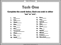 Common Word Endings - Worksheet