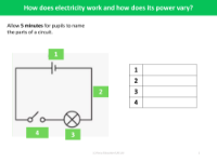 Name the parts of a circuit