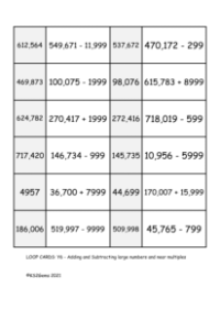 Loop Card Game -  Adding and  Subtracting large numbers and near multiples Set 2.pdf