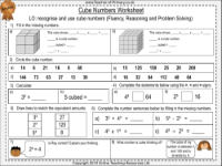 Cube Numbers - Worksheet
