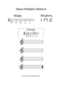 Stave Notation Sheet 6