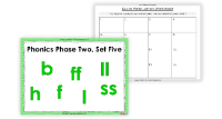 6. Phonics Phase 2, Set 5 - h, b, f, ff, l, ll, ss