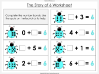 Number Bonds - The Story of 6 - Worksheet