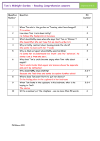 4. Reading Comprehension answers