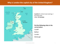 Locate on a map - UK capital cities