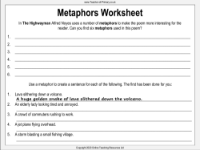 Metaphors Worksheet