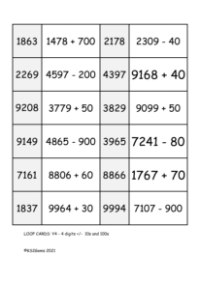 Adding and Subtracting 10s and 100s