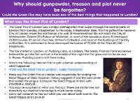 What was the Great Fire of London - Info sheet