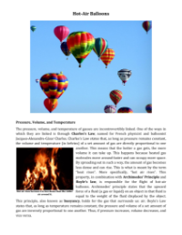 Hot Air Balloons - Reading with Comprehension Questions