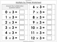 Multiply by Three - Worksheet