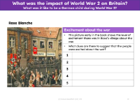 Excitement about the war - Worksheet