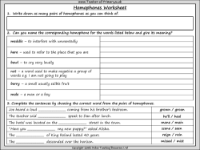 Homophones - Worksheet