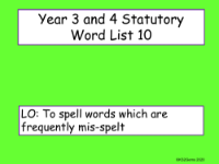 Statutory Spellings List 10 Presentation