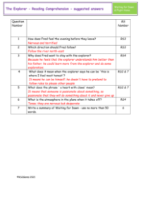 5. Reading Comprehension suggested answers