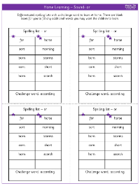 Spelling - Home learning - Sound or