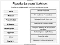 Volcanoes - Unit 3 - Figurative Language Worksheet