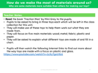 Why are some materials more suitable than others for making our toys?  - Teacher notes