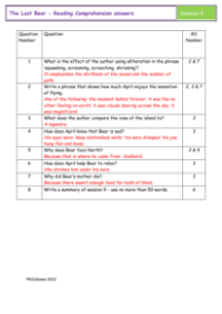 5. Reading Comprehension answers