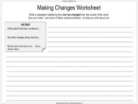 Making Changes Paragraph Worksheet