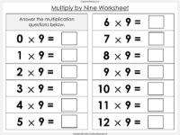 Multiply by Nine - Worksheet