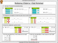 Introducing Multiplying 2-Digits by 1-Digit - Worksheet