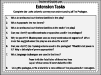 Romeo & Juliet Lesson 5: The Prologue - Extension Task