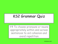 Use of Pronouns for Cohesion Quiz