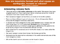 Interesting volcano facts