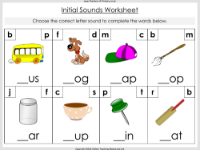 Initial Sounds - Worksheet