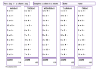 2, 3 ,4, 5 & 10 Times Table