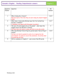 4. Reading Comprehension answers