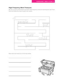 High Frequency Word Treasures activity - Worksheet 