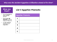 Give me 5 - Egyptian Pharaohs