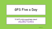 Adjectives SATs Style Questions