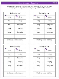 Spelling - Home learning - Sound ng