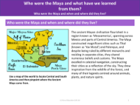 The Mayans - Info sheet