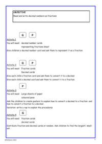 Decimals as fractions worksheet