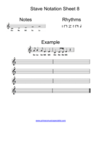 Stave Notation Sheet 8