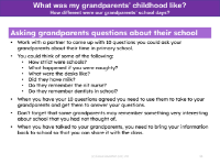 Asking grandparents questions about their school