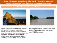Mountains and rivers in Kenya and England