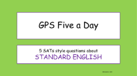 Standard English SATs Style Questions