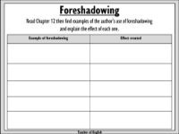 Foreshadowing - Worksheet