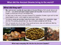 Food of the Ancient Greeks - Info sheet