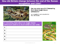 Give me 5 - Facts about Anglo-Saxon settlements
