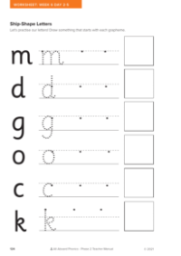 Ship-Shape Letters activity - Worksheet 