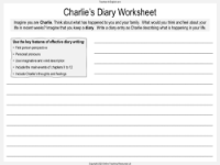 Charlie and the Chocolate Factory - Lesson 6: From Bad to Worse - Charlie's Diary Worksheet