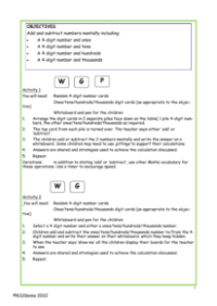 Add and subtract mentally worksheet