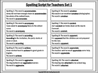 Spellings - Set 1 Teachers Script